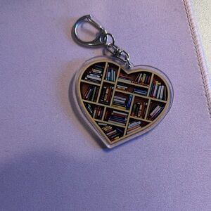 Heart-Shaped Bookshelf Keychain